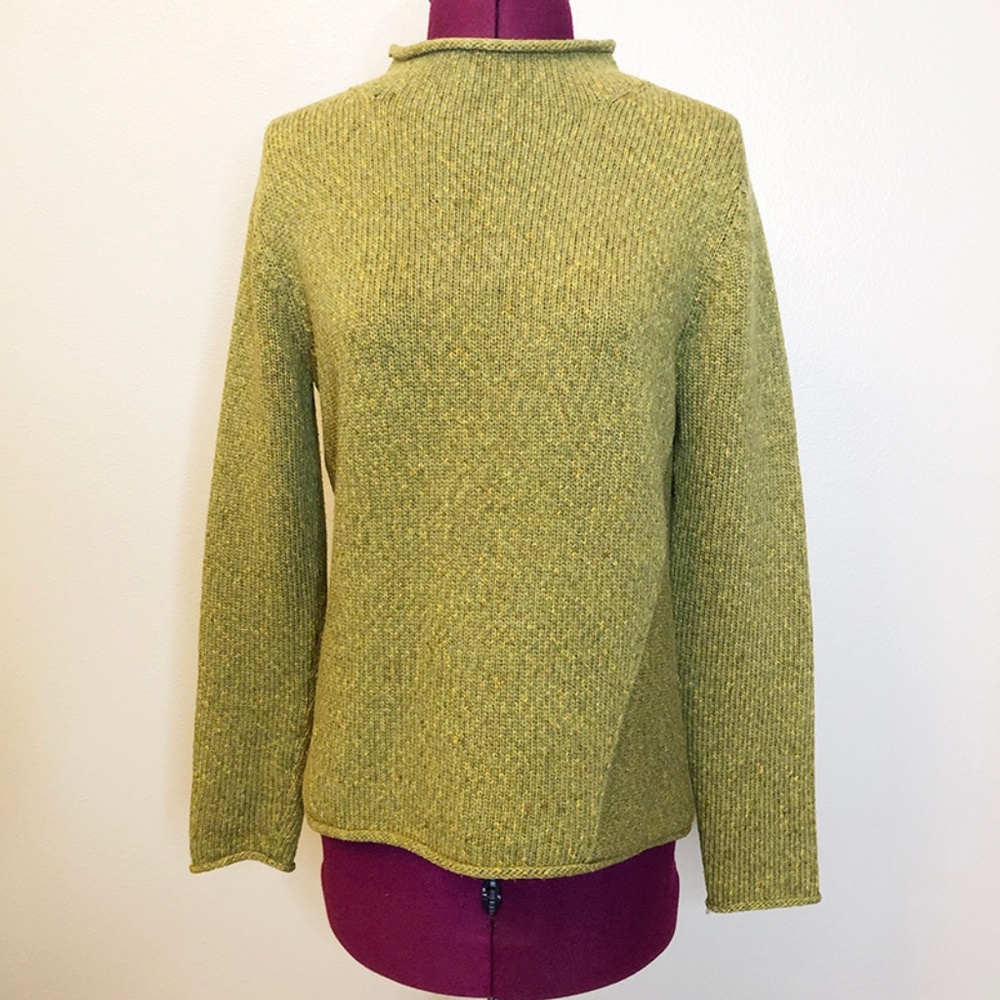 Eileen Fisher | 100% Merino Wool Mock Neck Sweater